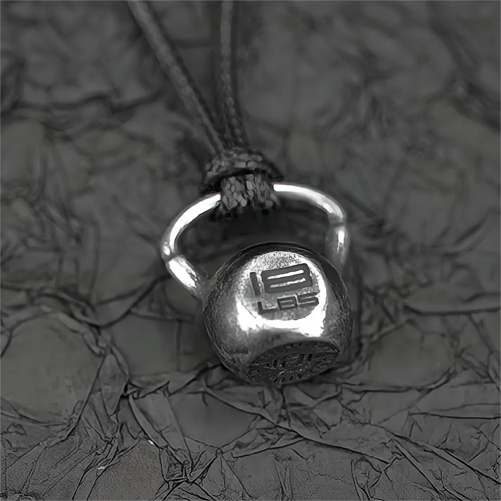 Men's Retro Entrepreneurial Sports Kettlebell Pendant Stainless Steel Necklace