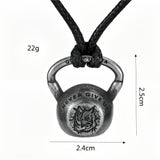 Men's Retro Entrepreneurial Sports Kettlebell Pendant Stainless Steel Necklace