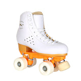 Black Roller Skates Four-wheel Shoes With Adjustable Brake PU Wheels