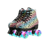 Adult Double-row Roller Skates Children's Four-wheel Roller Skates Night Flash
